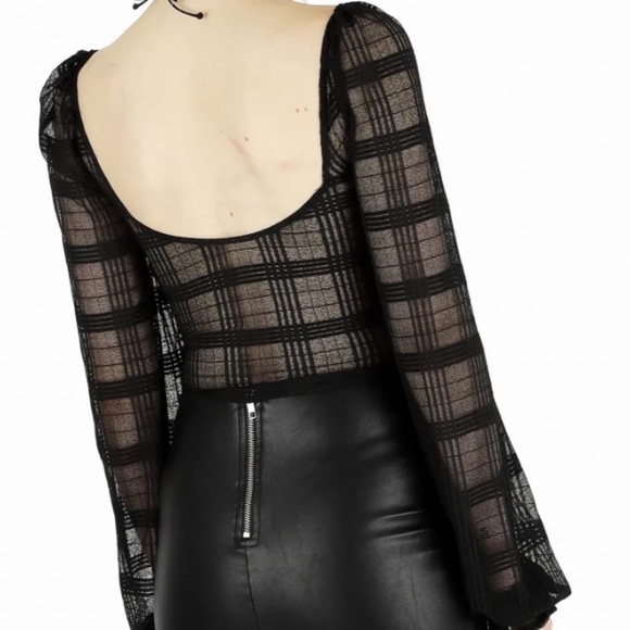 BlackMilk SAMPLE Keep in Check Top Black Plaid - Picture 1 of 7